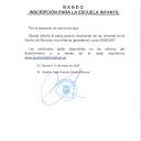 Bando. Inscripción para la Escuela Infantil 2026/2027