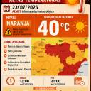 💥 ALERTA NARANJA POR ALTAS TEMPERATURAS 💥