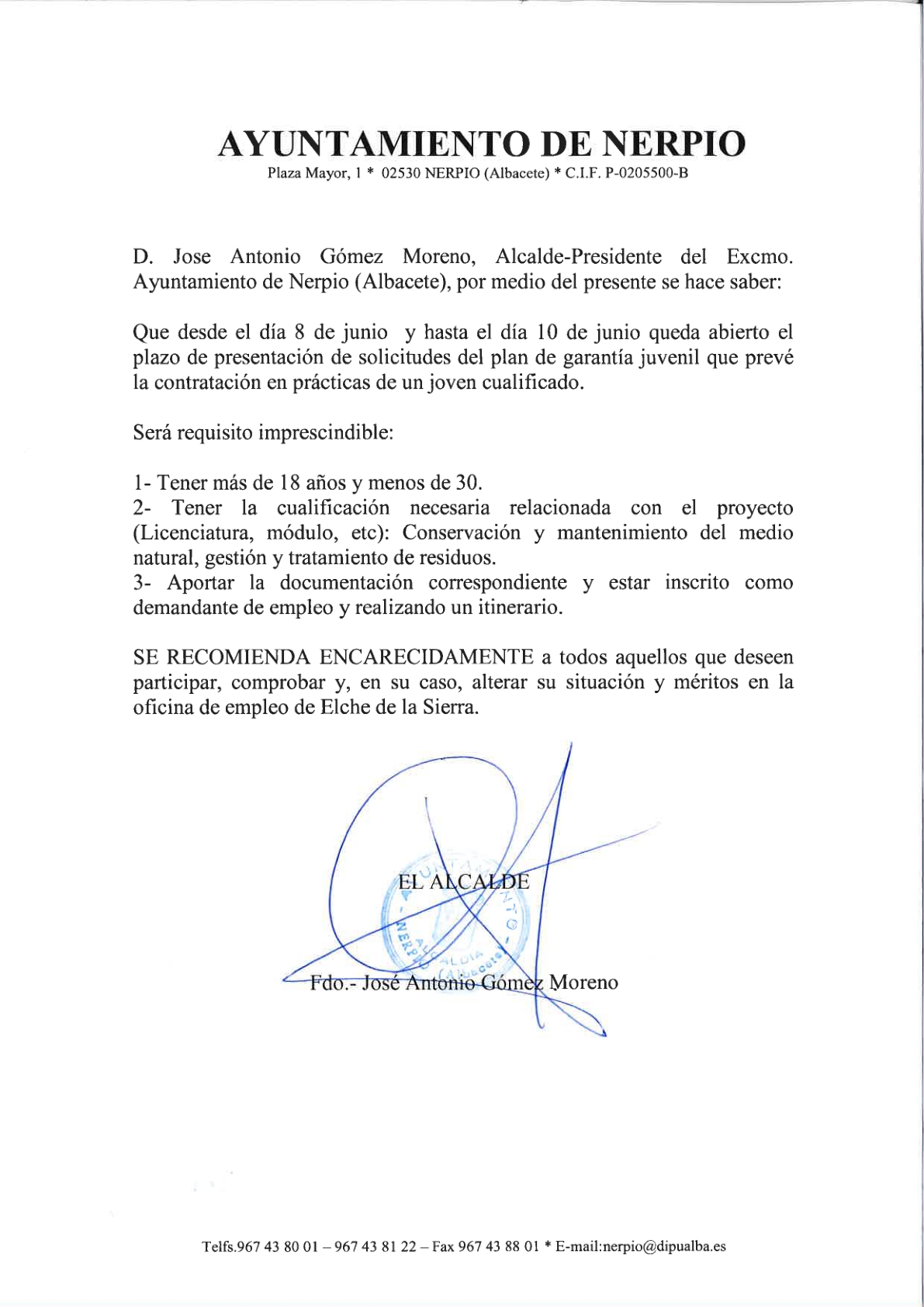 Contrato Garant&iacute;a Juvenil